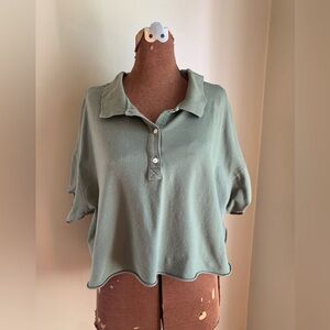 Offline polo shirt, cropped polo shirt, aerie blouse top
